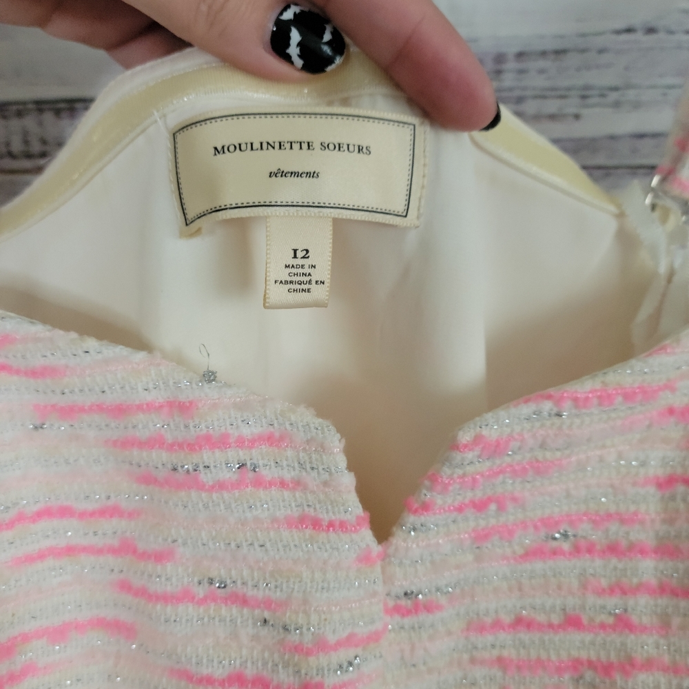 Anthropologie S12 Pink Tweed Dress By Moulinette Soeurs - Picture 2 of 6